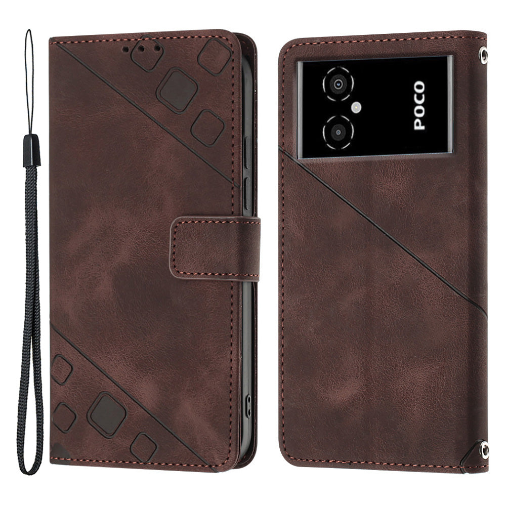 Cell Phone Case For Xiaomi Poco M4 5G M5 4G PT005 YB Imprinting Series-6 Leather Skin-friendly Imprinted Phone Cover Cell Phone Case For Xiaomi Poco M4 5G M5 4G PT005 YB Imprinting Series-6 Leather Skin-friendly Imprinted Phone Cover
